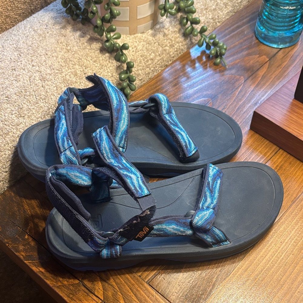 Kids 3 Teva Navy and Aqua Strappy Sandals